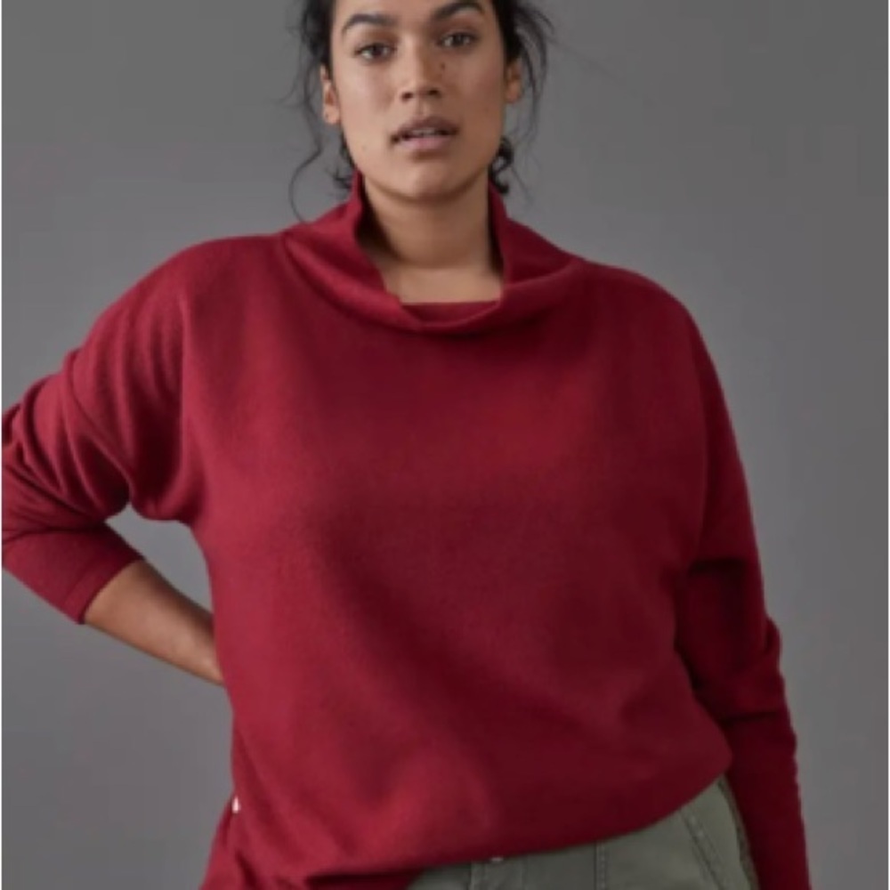 Anthropologie Theresa Mock Turtleneck Sweater Tunic Top